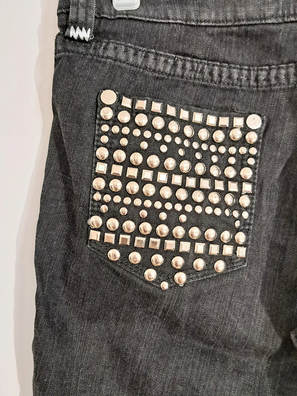 Y2K/Vintage Coogi Studded Black Denim Bermuda Shorts Junior/Women 13/14